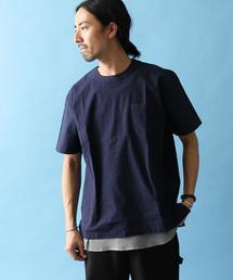 coen | コットンリネンボックスシルエットクルーネックプルオーバー(Tシャツ/カットソー)