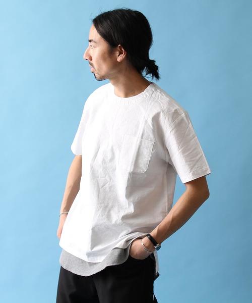 coen(コーエン)の「コットンリネンボックスシルエットクルーネックプルオーバー(Tシャツ/カットソー・メンズ・ホワイト/ネイビー・LARGE/MEDIUM/X-LARGE/SMALL)」の14枚目の写真