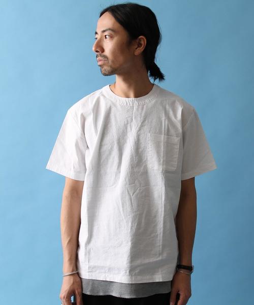 coen(コーエン)の「コットンリネンボックスシルエットクルーネックプルオーバー(Tシャツ/カットソー・メンズ・ホワイト/ネイビー・LARGE/MEDIUM/X-LARGE/SMALL)」の15枚目の写真