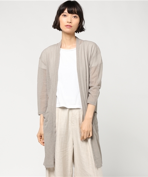 ikka(イッカ)の「テレコロングカーディガン(カーディガン/ボレロ・レディース・ライトグレー/ブラウン/ブラック/オレンジ/ブルー/ベージュ・MEDIUM/LARGE)」の5枚目の写真