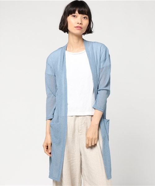 ikka(イッカ)の「テレコロングカーディガン(カーディガン/ボレロ・レディース・ライトグレー/ブラウン/ブラック/オレンジ/ブルー/ベージュ・MEDIUM/LARGE)」の6枚目の写真