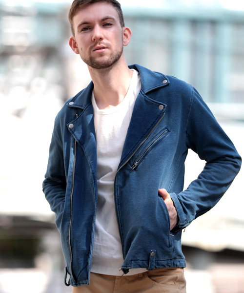 Denime（ドゥニーム）の「カットデニムライダースジャケット（その他アウター・メンズ・ネイビー/ブルー・LARGE/MEDIUM）」の2枚目の写真