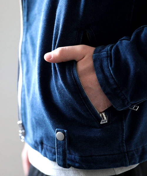 Denime（ドゥニーム）の「カットデニムライダースジャケット（その他アウター・メンズ・ネイビー/ブルー・LARGE/MEDIUM）」の21枚目の写真