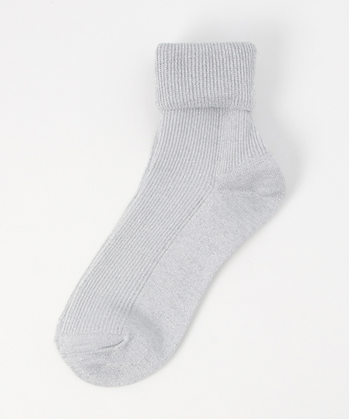 WEGO（ウィゴー）の「WEGO/三つ折りラメソックス（ソックス/靴下・レディース・ゴールド/その他1/ピンク/シルバー/ブラック・FREE）」の4枚目の写真