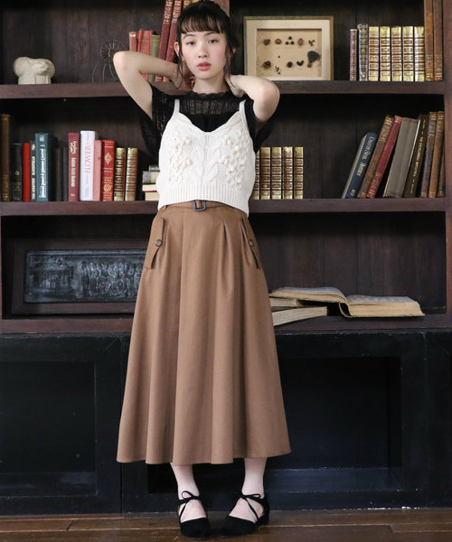 OLIVE des OLIVE（オリーブデオリーブ）の「ポンポン ビスチェ（ニット/セーター・レディース・レッド/オフホワイト/キャメル・FREE）」の21枚目の写真