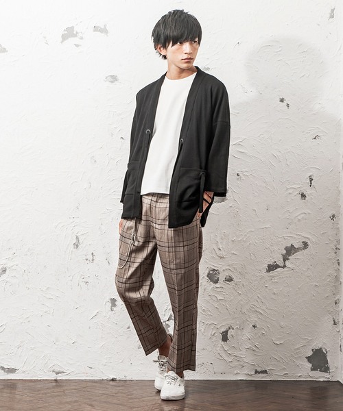 MinoriTY（マイノリティ）の「キモノカーディガン ワッフル（カーディガン/ボレロ・メンズ・ブラック/ベージュ/ワイン/チャコール・L/M）」の10枚目の写真