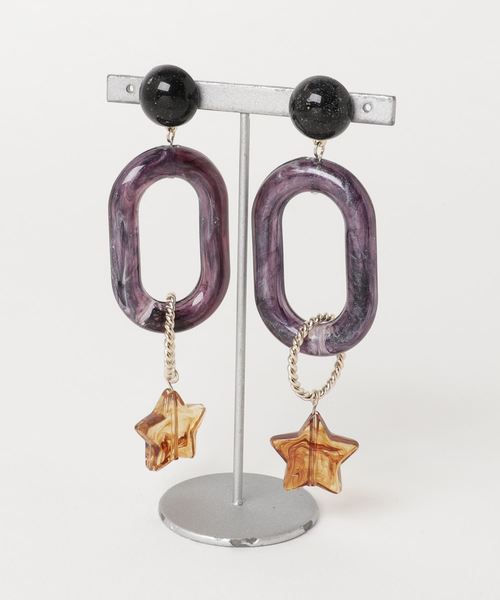 ACCOMMODE（アコモデ）の「アクリルモードピアス（ピアス（両耳用）・レディース・ベージュ/ネイビー/シルバー/ブルー/ライトグリーン/ワインレッド・FREE）」の8枚目の写真