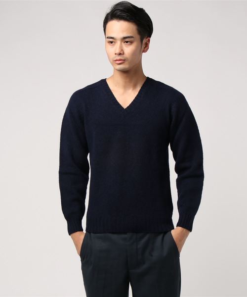 セール】HARLEY OF SCOTLAND シェットランド Vネックニット（ニット