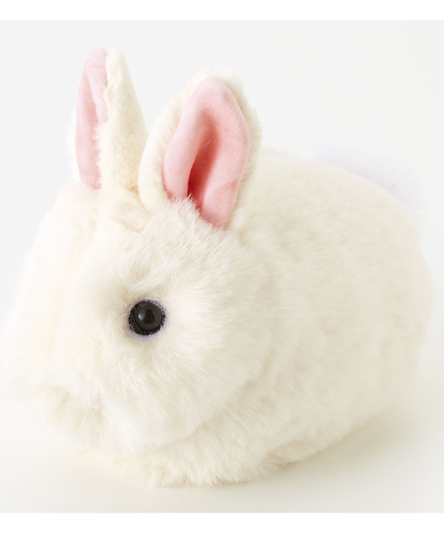 YOU+MORE!（ユーモア）の「もふもふ子うさぎポーチ　ジャージーウーリー（ポーチ・レディース・ホワイト/ベージュ/グレー・ONE SIZE）」の2枚目の写真