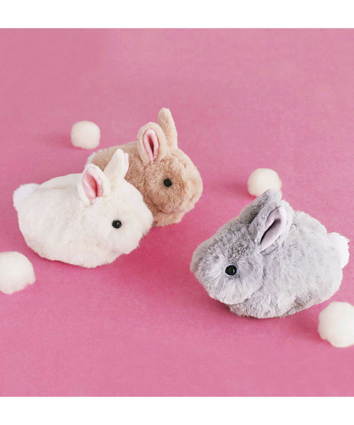 YOU+MORE!（ユーモア）の「もふもふ子うさぎポーチ　ジャージーウーリー（ポーチ・レディース・ホワイト/ベージュ/グレー・ONE SIZE）」の7枚目の写真