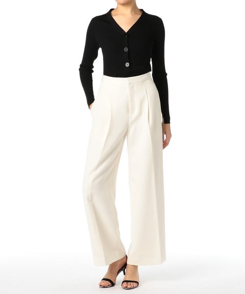 ESTNATION（エストネーション）の「ESTNATION / Vネックリブカーディガン（カーディガン/ボレロ・レディース・ライトベージュ/ブラック/ブラウン/オフホワイト/イエロー・38）」の11枚目の写真