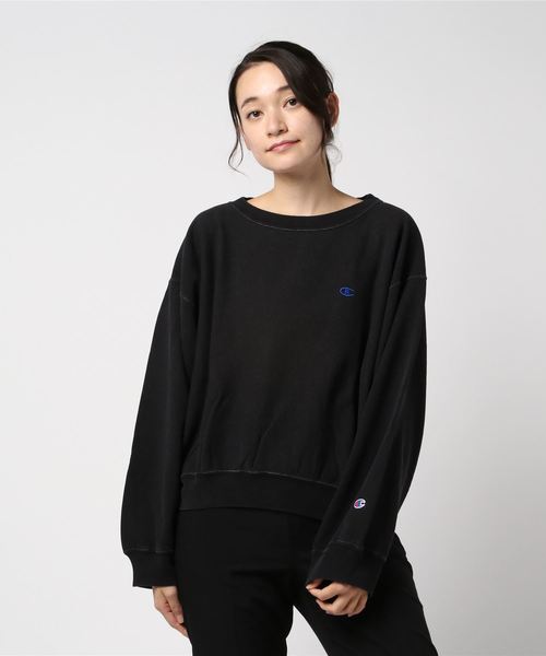 Champion(チャンピオン)の「【Champion/チャンピオン】レディース リバースウィーブ クルーネックスウェットシャツ(スウェット・レディース・ダークグレー/ブラック系その他・MEDIUM/LARGE)」の1枚目の写真