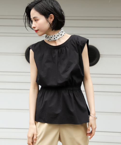 LOWRYS FARM（ローリーズファーム）の「バックリボンノースリーブ　837383（シャツ/ブラウス・レディース・ブラック/ベージュ/ブラウン・FREE）」の11枚目の写真