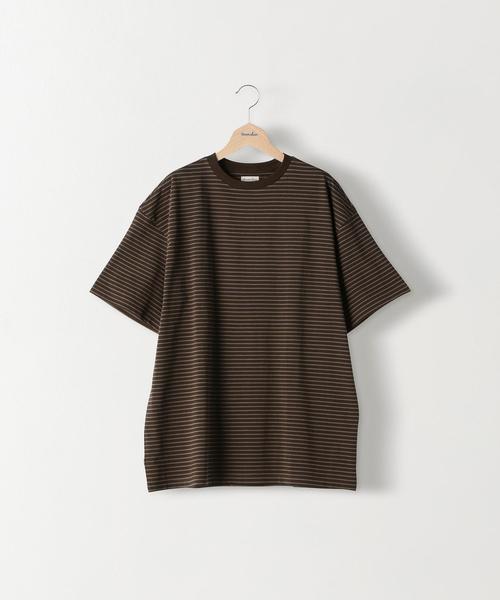 Steven Alan（スティーブンアラン）の「＜Steven Alan＞ LIGHT HI-DENS BORDER SHORT SLEEVE TEE-BOX /Tシャツ（Tシャツ/カットソー・メンズ・ダークブラウン/ベージュ/グレー・SMALL/MEDIUM/LARGE/X-LARGE）」の3枚目の写真