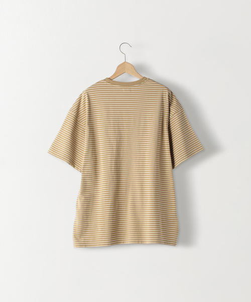 Steven Alan（スティーブンアラン）の「＜Steven Alan＞ LIGHT HI-DENS BORDER SHORT SLEEVE TEE-BOX /Tシャツ（Tシャツ/カットソー・メンズ・ダークブラウン/ベージュ/グレー・SMALL/MEDIUM/LARGE/X-LARGE）」の4枚目の写真