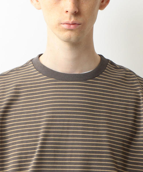 Steven Alan（スティーブンアラン）の「＜Steven Alan＞ LIGHT HI-DENS BORDER SHORT SLEEVE TEE-BOX /Tシャツ（Tシャツ/カットソー・メンズ・ダークブラウン/ベージュ/グレー・SMALL/MEDIUM/LARGE/X-LARGE）」の12枚目の写真