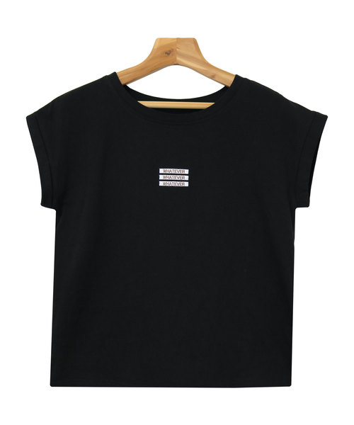 andme(アンドミー)の「ボックスロゴ刺繍フレンチスリーブTシャツ(Tシャツ/カットソー・レディース・ブラック/オフホワイト/ベージュ/ブラウン系その他・M)」の18枚目の写真