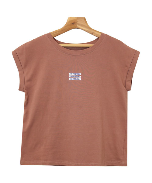 andme(アンドミー)の「ボックスロゴ刺繍フレンチスリーブTシャツ(Tシャツ/カットソー・レディース・ブラック/オフホワイト/ベージュ/ブラウン系その他・M)」の19枚目の写真