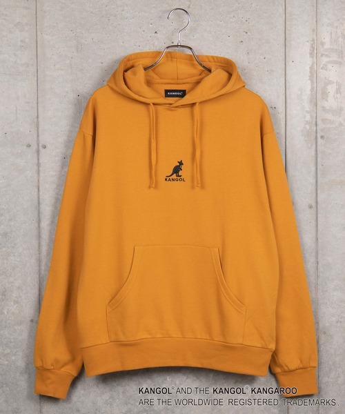 KANGOL（カンゴール）の「∴WEGO/【WEB限定カラーあり】KANGOL別注【裏毛】ビッグシルエットプルパーカー（パーカー・メンズ・ブラウン/ブラック/ベージュ/マスタード/ホワイト/ネイビー/カーキ/パープル/ライトベージュ・MEDIUM/LARGE）」の9枚目の写真