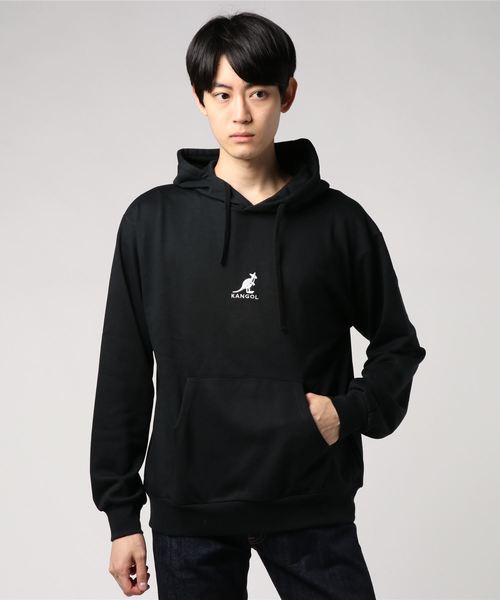 KANGOL（カンゴール）の「∴WEGO/【WEB限定カラーあり】KANGOL別注【裏毛】ビッグシルエットプルパーカー（パーカー・メンズ・ブラウン/ブラック/ベージュ/マスタード/ホワイト/ネイビー/カーキ/パープル/ライトベージュ・MEDIUM/LARGE）」の13枚目の写真