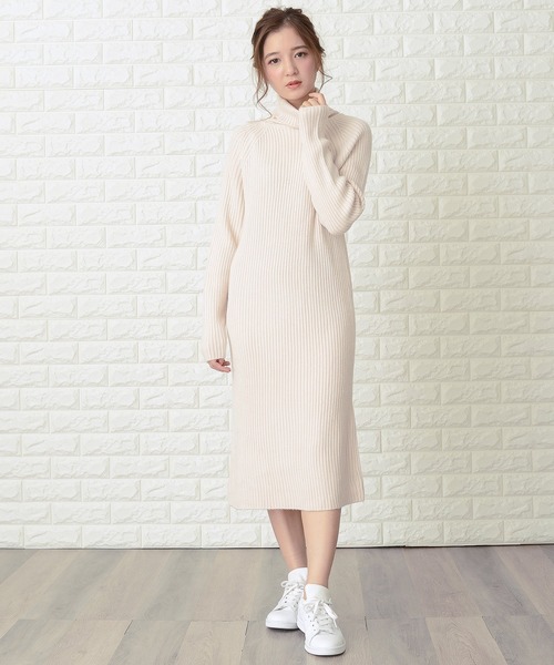 Lace Ladies(レースレディース)の「ハイネックリブニットロングワンピース(ワンピース・レディース・ブラック/ベージュ/ブラウン/グレー・FREE)」の13枚目の写真
