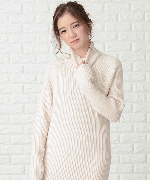 Lace Ladies(レースレディース)の「ハイネックリブニットロングワンピース(ワンピース・レディース・ブラック/ベージュ/ブラウン/グレー・FREE)」の7枚目の写真