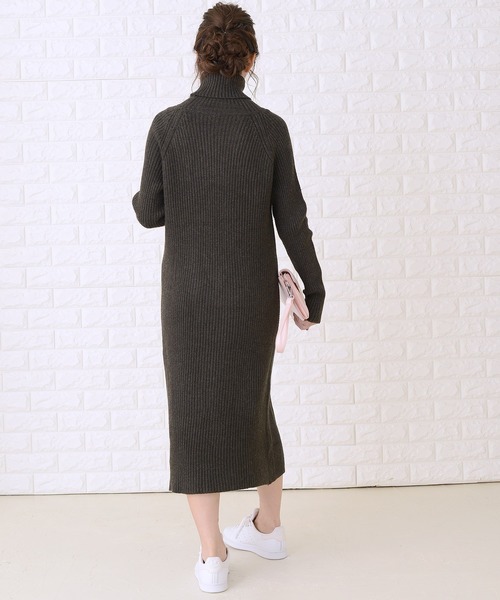 Lace Ladies(レースレディース)の「ハイネックリブニットロングワンピース(ワンピース・レディース・ブラック/ベージュ/ブラウン/グレー・FREE)」の18枚目の写真