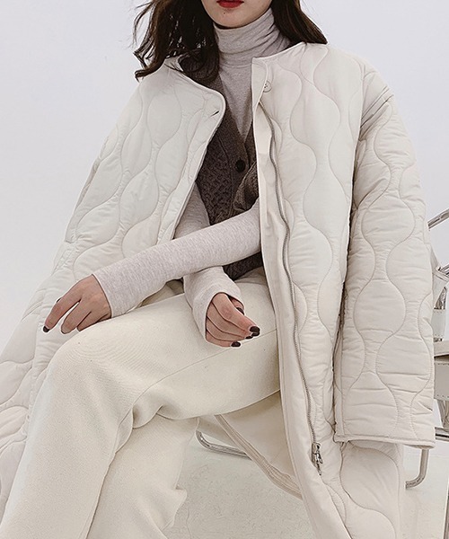 chuclla（チュクラ）の「【chuclla】【2019AW】キルティングコート ロングコート chw900（その他アウター・レディース・グレイッシュベージュ/カーキ/オフホワイト・FREE）」の2枚目の写真