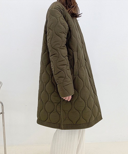 chuclla（チュクラ）の「【chuclla】【2019AW】キルティングコート ロングコート chw900（その他アウター・レディース・グレイッシュベージュ/カーキ/オフホワイト・FREE）」の6枚目の写真