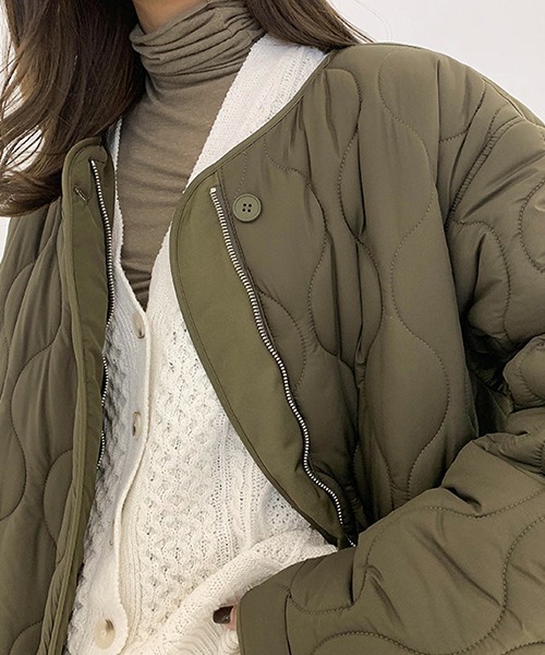 chuclla（チュクラ）の「【chuclla】【2019AW】キルティングコート ロングコート chw900（その他アウター・レディース・グレイッシュベージュ/カーキ/オフホワイト・FREE）」の7枚目の写真