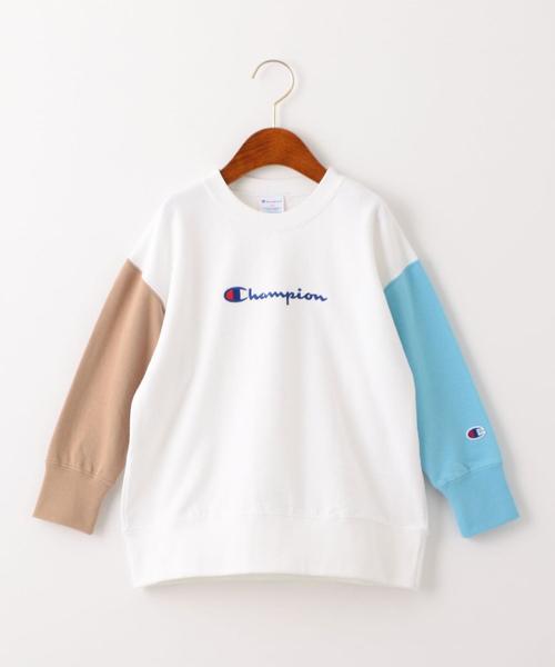 Champion（チャンピオン）の「【キッズ】〔別注〕CHAMPION（チャンピオン）ロゴ スウェット/ クレイジーパターン（スウェット・キッズ・オフホワイト/ダークグレー/ベージュ・110cm/120cm/100cm/130cm）」の7枚目の写真