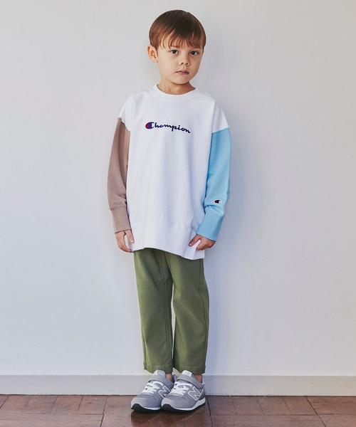 Champion（チャンピオン）の「【キッズ】〔別注〕CHAMPION（チャンピオン）ロゴ スウェット/ クレイジーパターン（スウェット・キッズ・オフホワイト/ダークグレー/ベージュ・110cm/120cm/100cm/130cm）」の15枚目の写真