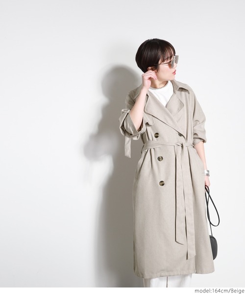 coca（coca）（コカ）の「リネンライクトレンチコート（トレンチコート