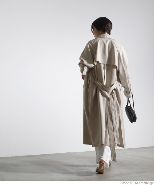 coca（coca）（コカ）の「リネンライクトレンチコート（トレンチコート・レディース・ベージュ・ONE SIZE）」の10枚目の写真