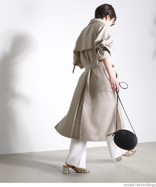 coca（coca）（コカ）の「リネンライクトレンチコート（トレンチコート・レディース・ベージュ・ONE SIZE）」の9枚目の写真