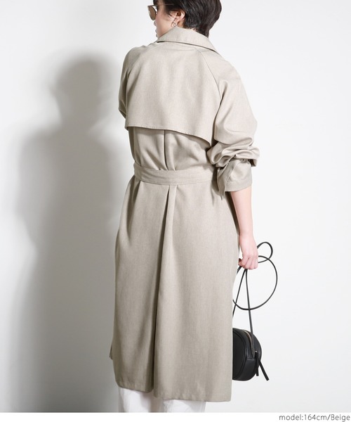 coca（coca）（コカ）の「リネンライクトレンチコート（トレンチコート・レディース・ベージュ・ONE SIZE）」の7枚目の写真