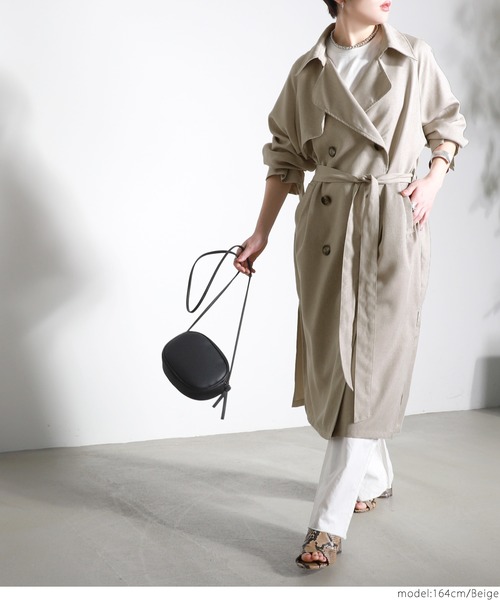 coca（coca）（コカ）の「リネンライクトレンチコート（トレンチコート・レディース・ベージュ・ONE SIZE）」の12枚目の写真