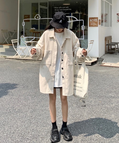 MANGROVE（マングローブ）の「【MANGROVE SELECT】オーバーサイズコーデュロイジャケット（カバーオール・レディース・ブラック/ナチュラル・FREE）」の7枚目の写真