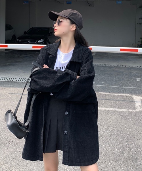 MANGROVE（マングローブ）の「【MANGROVE SELECT】オーバーサイズコーデュロイジャケット（カバーオール・レディース・ブラック/ナチュラル・FREE）」の8枚目の写真