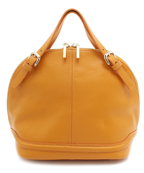 ROSE BUD（ローズバッド）の「S779 LEATHER ROUND HANDBAG（ハンドバッグ・レディース・ブラック/イエロー・ONE SIZE）」の2枚目の写真