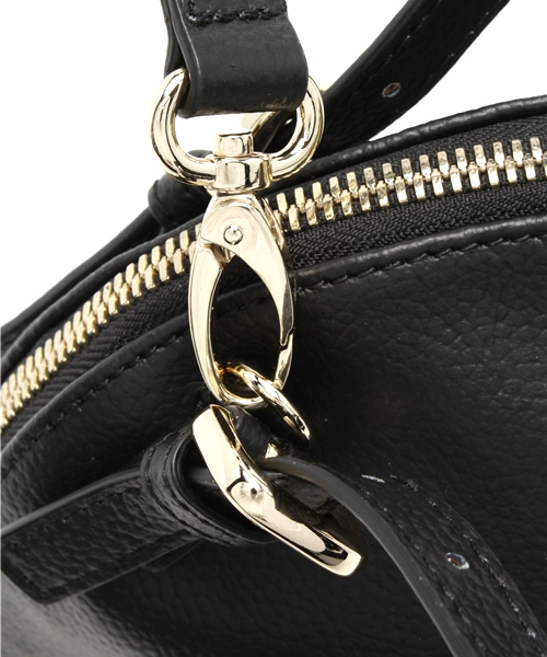 ROSE BUD（ローズバッド）の「S779 LEATHER ROUND HANDBAG（ハンドバッグ・レディース・ブラック/イエロー・ONE SIZE）」の11枚目の写真