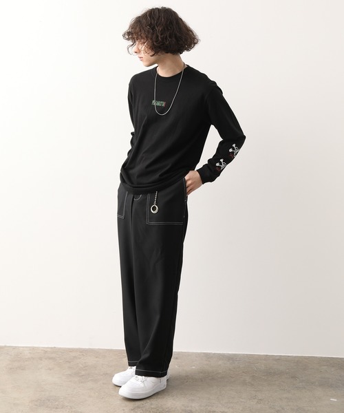 JUNRED(ジュンレッド)の「PIZZANISTA!スリーブプリントT(Tシャツ/カットソー・メンズ・ホワイト/ブラック・M/L)」の4枚目の写真