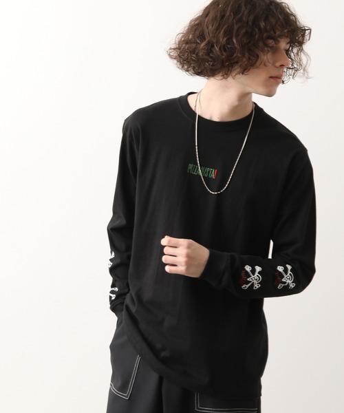 JUNRED(ジュンレッド)の「PIZZANISTA!スリーブプリントT(Tシャツ/カットソー・メンズ・ホワイト/ブラック・M/L)」の14枚目の写真