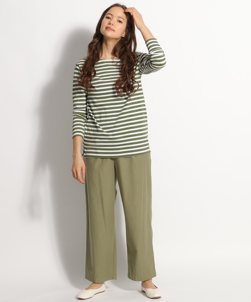 niko and...（ニコアンド）の「インドオーガニックボートネックロンT（Tシャツ/カットソー・レディース・ブラック/ベージュ/カーキ・MEDIUM/LARGE）」の16枚目の写真