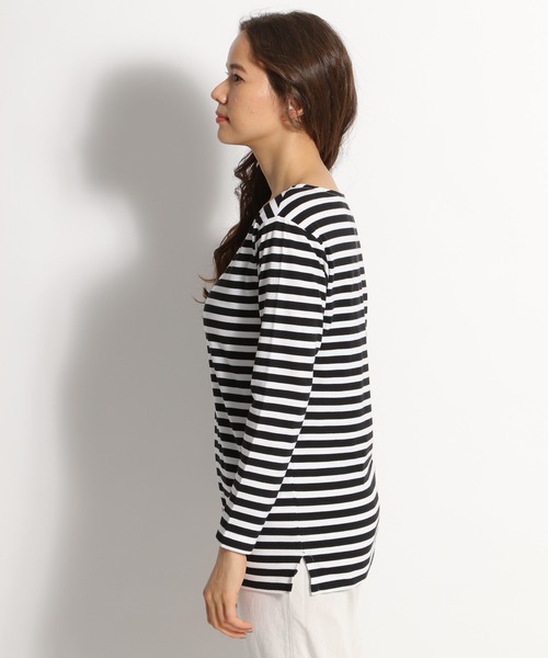 niko and...（ニコアンド）の「インドオーガニックボートネックロンT（Tシャツ/カットソー・レディース・ブラック/ベージュ/カーキ・MEDIUM/LARGE）」の6枚目の写真