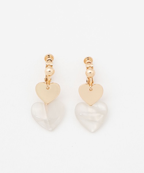 WEGO（ウィゴー）の「WEGO/ハートメタルイヤリング（イヤリング・レディース・ブルー/ピンク/ブラウン/ホワイト/ワイン・FREE）」の2枚目の写真