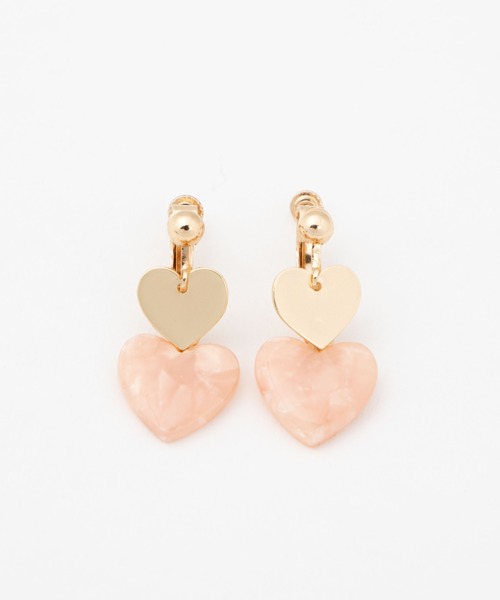 WEGO（ウィゴー）の「WEGO/ハートメタルイヤリング（イヤリング・レディース・ブルー/ピンク/ブラウン/ホワイト/ワイン・FREE）」の4枚目の写真