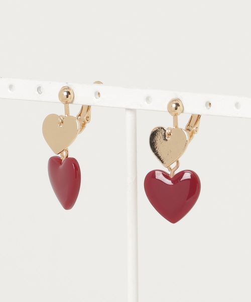 WEGO（ウィゴー）の「WEGO/ハートメタルイヤリング（イヤリング・レディース・ブルー/ピンク/ブラウン/ホワイト/ワイン・FREE）」の13枚目の写真