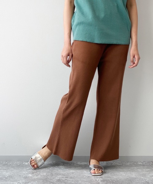 LAKOLE(ラコレ)の「セルフカットソリッドリブパンツ / LAKOLE(その他パンツ・レディース・ブラウン系その他/ブラック/ブラウン・MEDIUM/SMALL)」の3枚目の写真