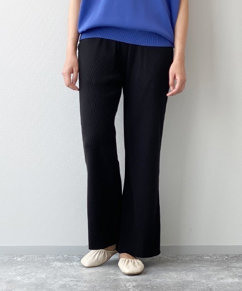 LAKOLE(ラコレ)の「セルフカットソリッドリブパンツ / LAKOLE(その他パンツ・レディース・ブラウン系その他/ブラック/ブラウン・MEDIUM/SMALL)」の2枚目の写真